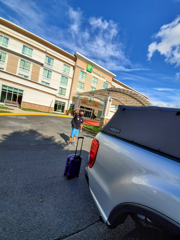 Robert Lackey, Full-Time RVer checking into a Holiday Inn in Manassas, Virginia while our RV was in the shop